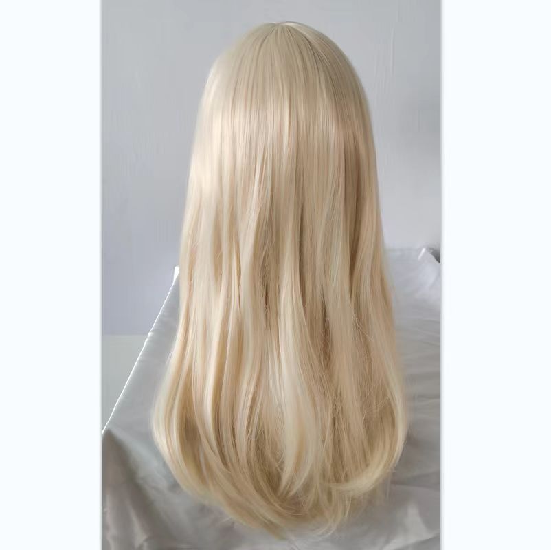 Barbie cosplay wig, high temperature silk, light gold color