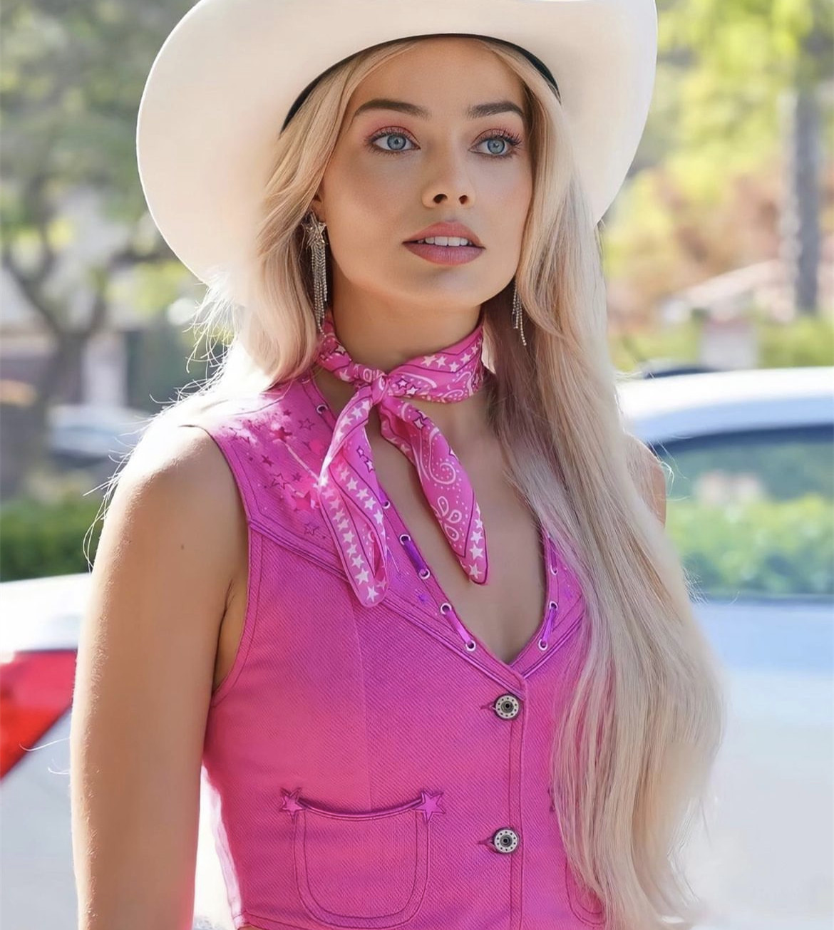 Barbie cosplay wig, high temperature silk, light gold color