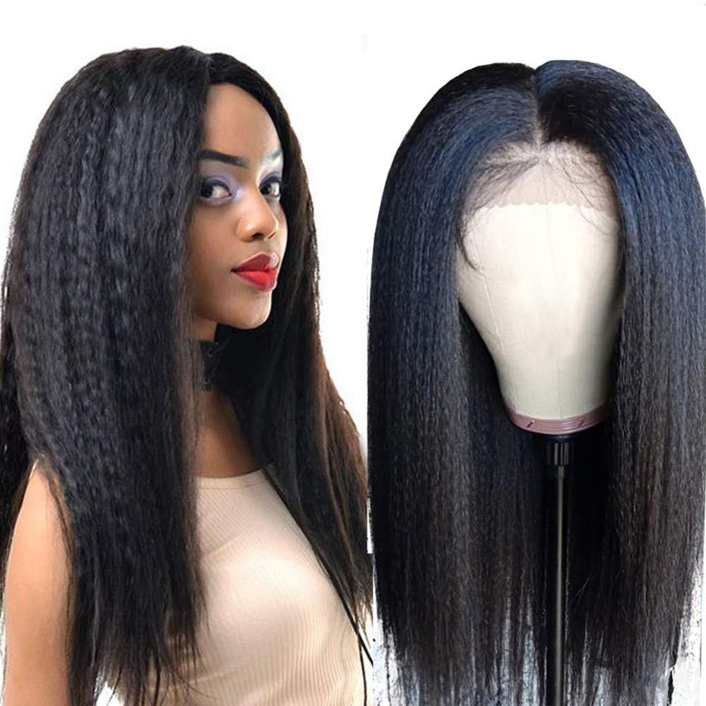Fluffy medium length straight hair wig for women