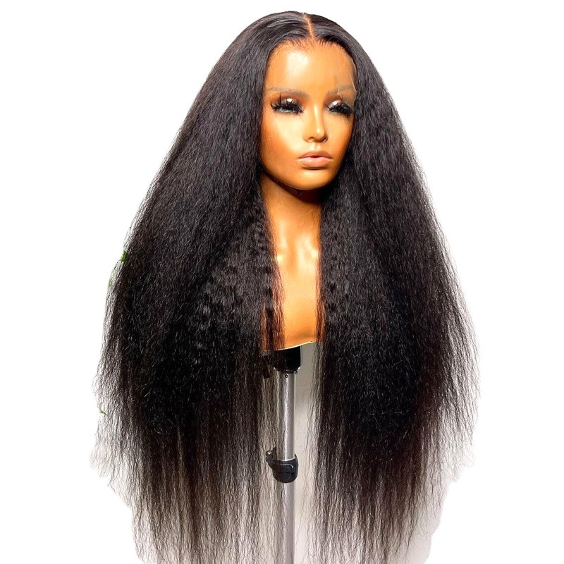 Fluffy medium length straight hair wig for women