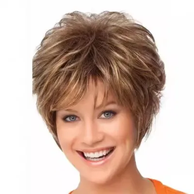 Ladies' fashionable fluffy short hair 01