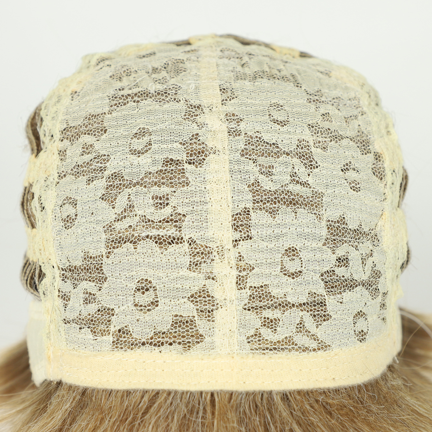 Ladies' fashionable golden slanted bangs short straight wig