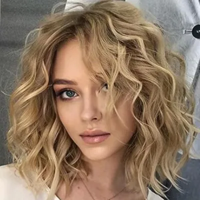 Ladies' short curly hair fashionable top dyed gradient wig 01