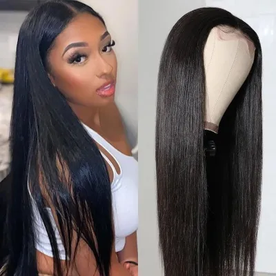 Medium length straight hair fashionable and comfortable wig 01