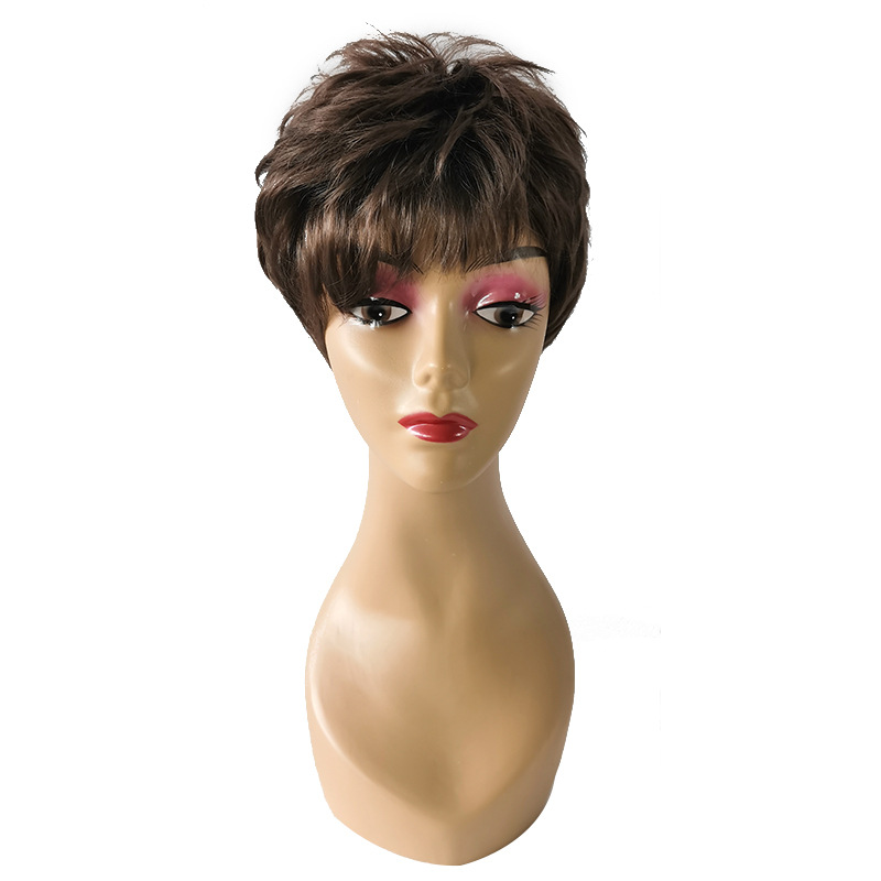 Short curly hair naturally fluffy synthetic high-temperature silk wig