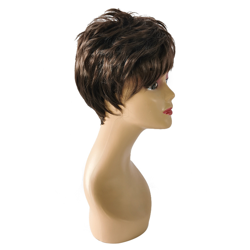 Short curly hair naturally fluffy synthetic high-temperature silk wig