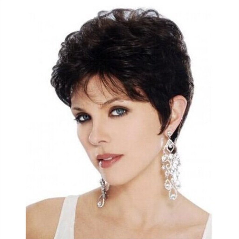 Short curly hair naturally fluffy synthetic high-temperature silk wig