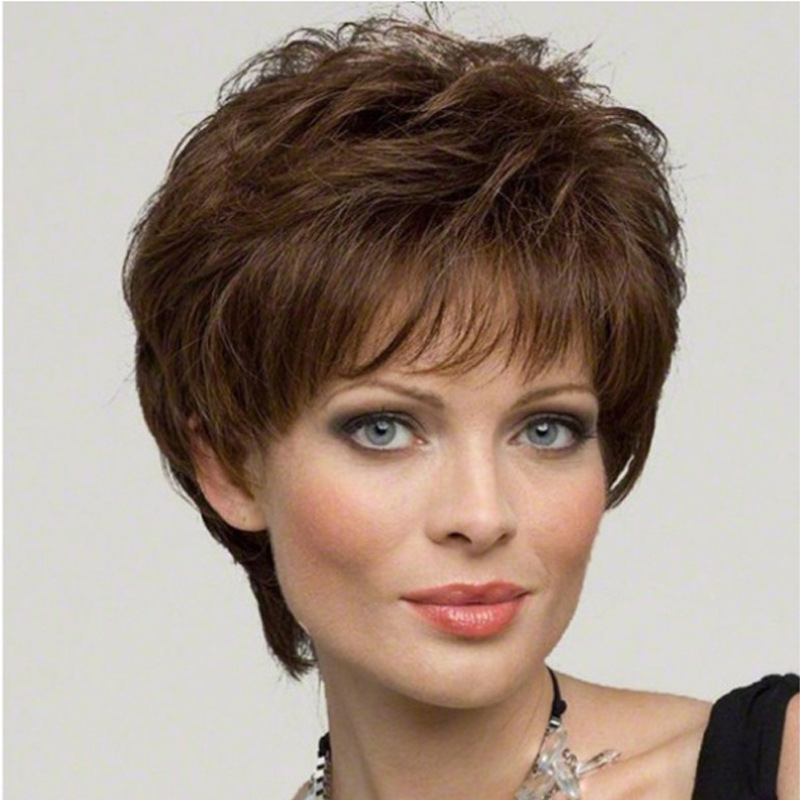 Short curly hair naturally fluffy synthetic high-temperature silk wig