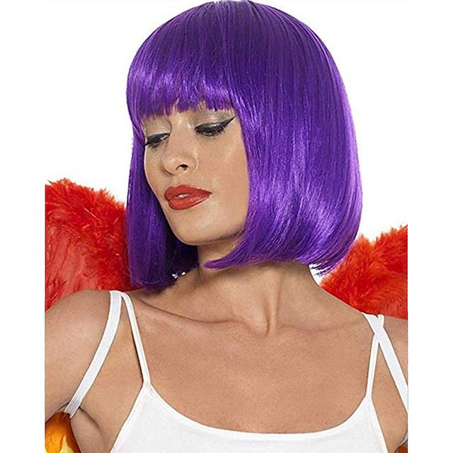 Short straight hair air bangs bob wig