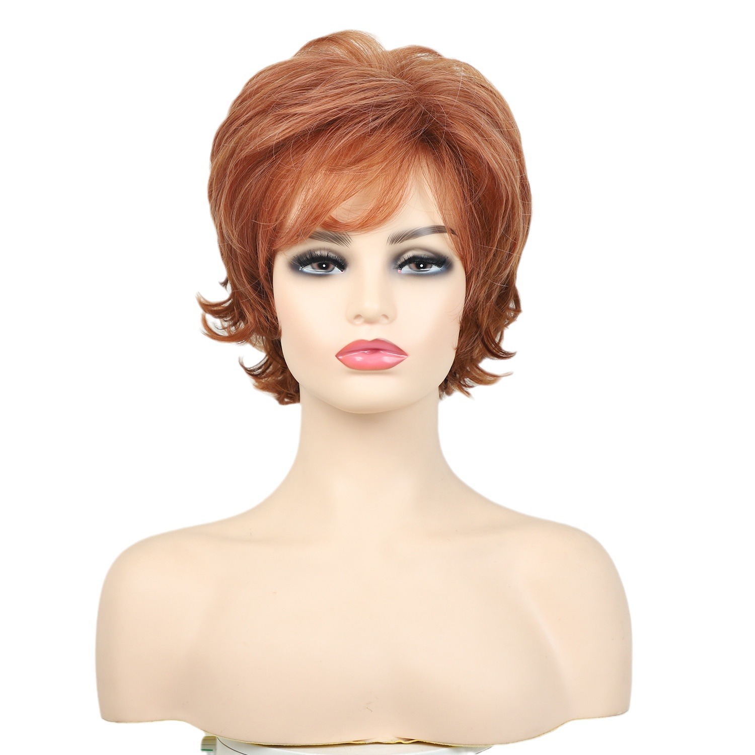 Wig, female, full head, short, curly hair