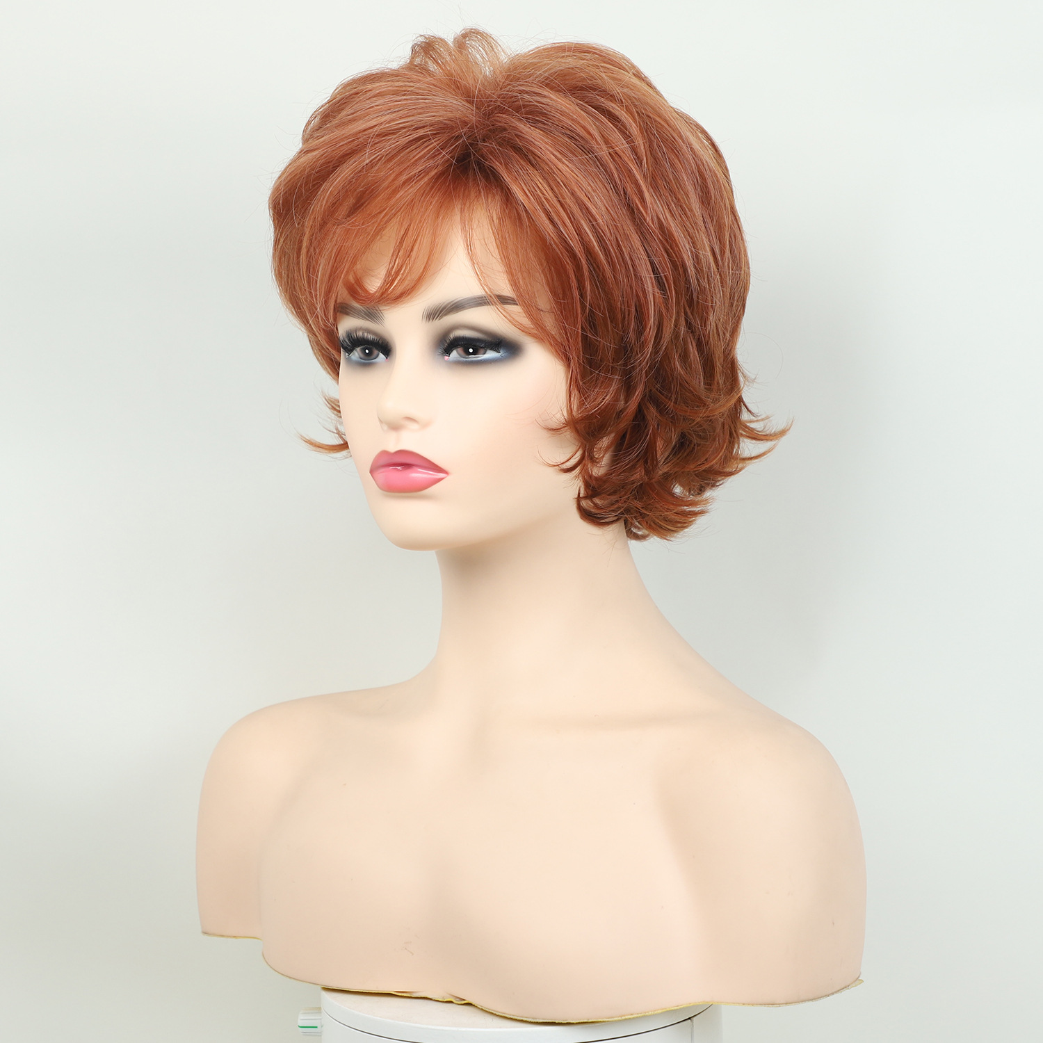 Wig, female, full head, short, curly hair
