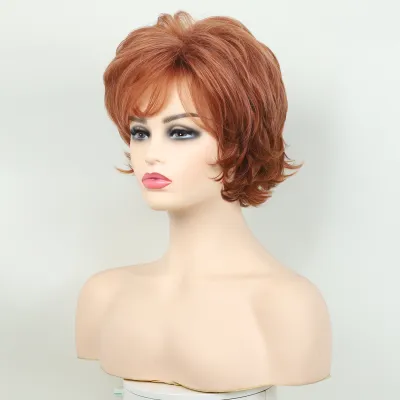 Wig, female, full head, short, curly hair 02
