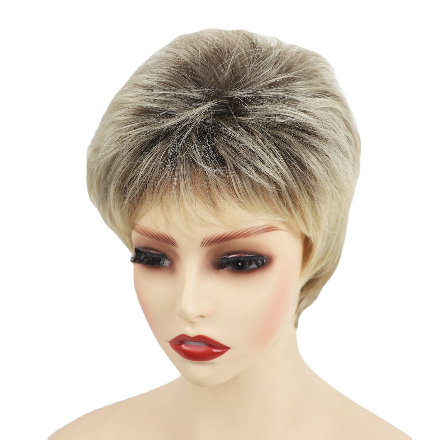 Wig, headband, fluffy short hair