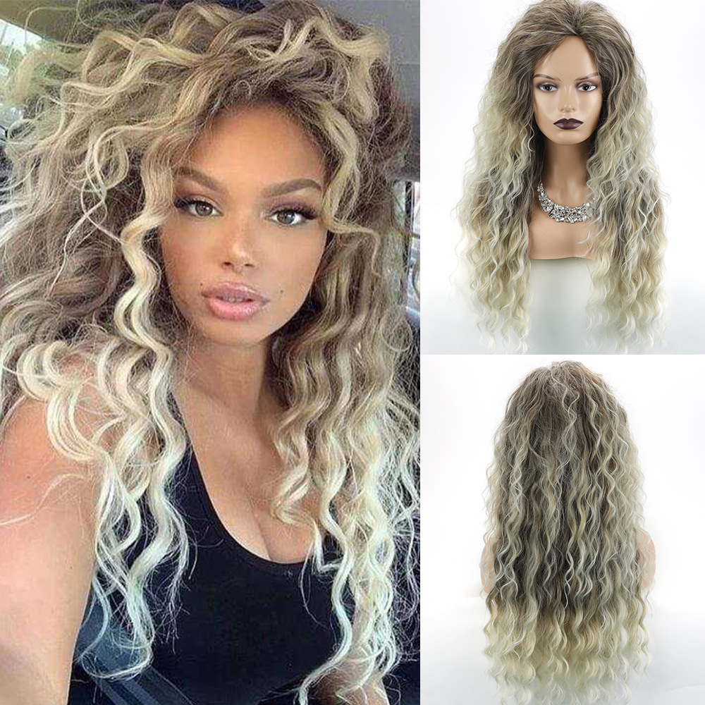 Wig, long curly hair, synthetic wig