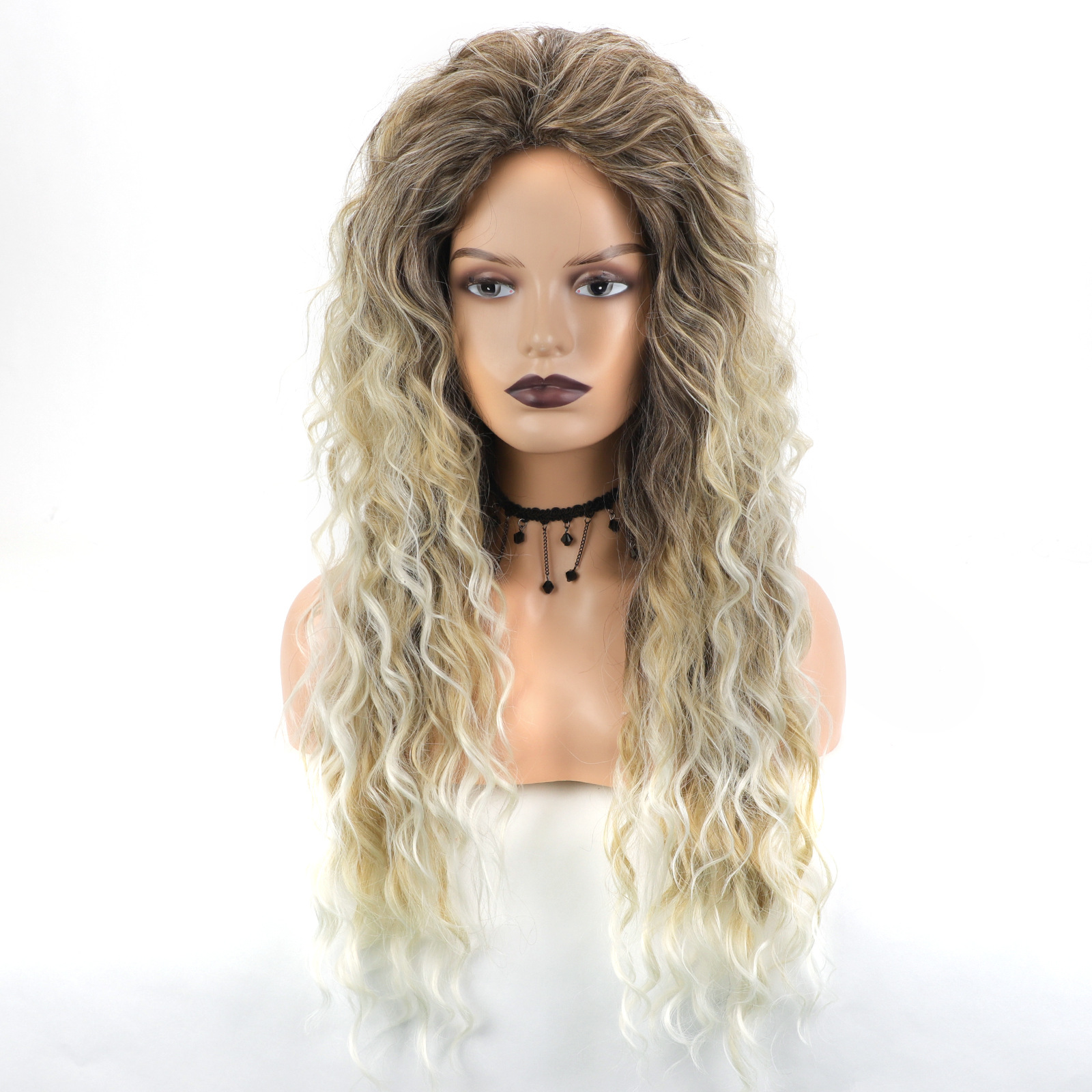 Wig, long curly hair, synthetic wig