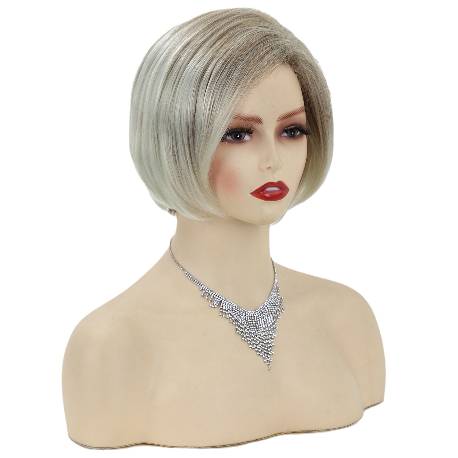 Wig bob with short and straight ends