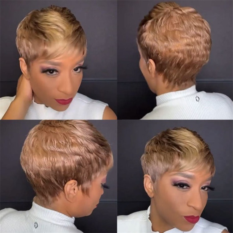 Wig gradient short straight synthetic headband