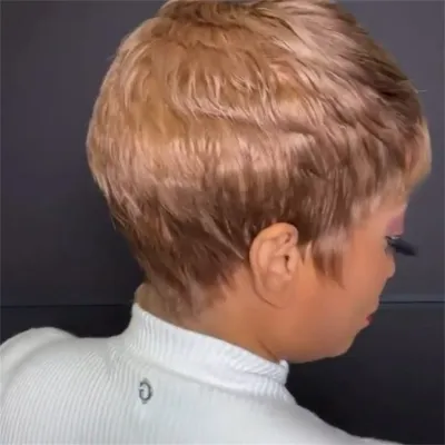 Wig gradient short straight synthetic headband 02