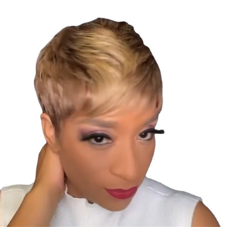 Wig gradient short straight synthetic headband