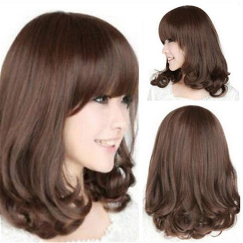 Wig matte high temperature silk with bangs