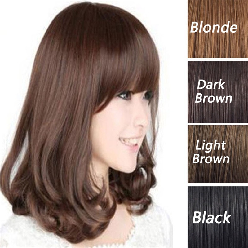 Wig matte high temperature silk with bangs