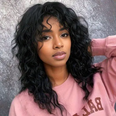 Wig women's fashionable fluffy wavy long curly hair 01