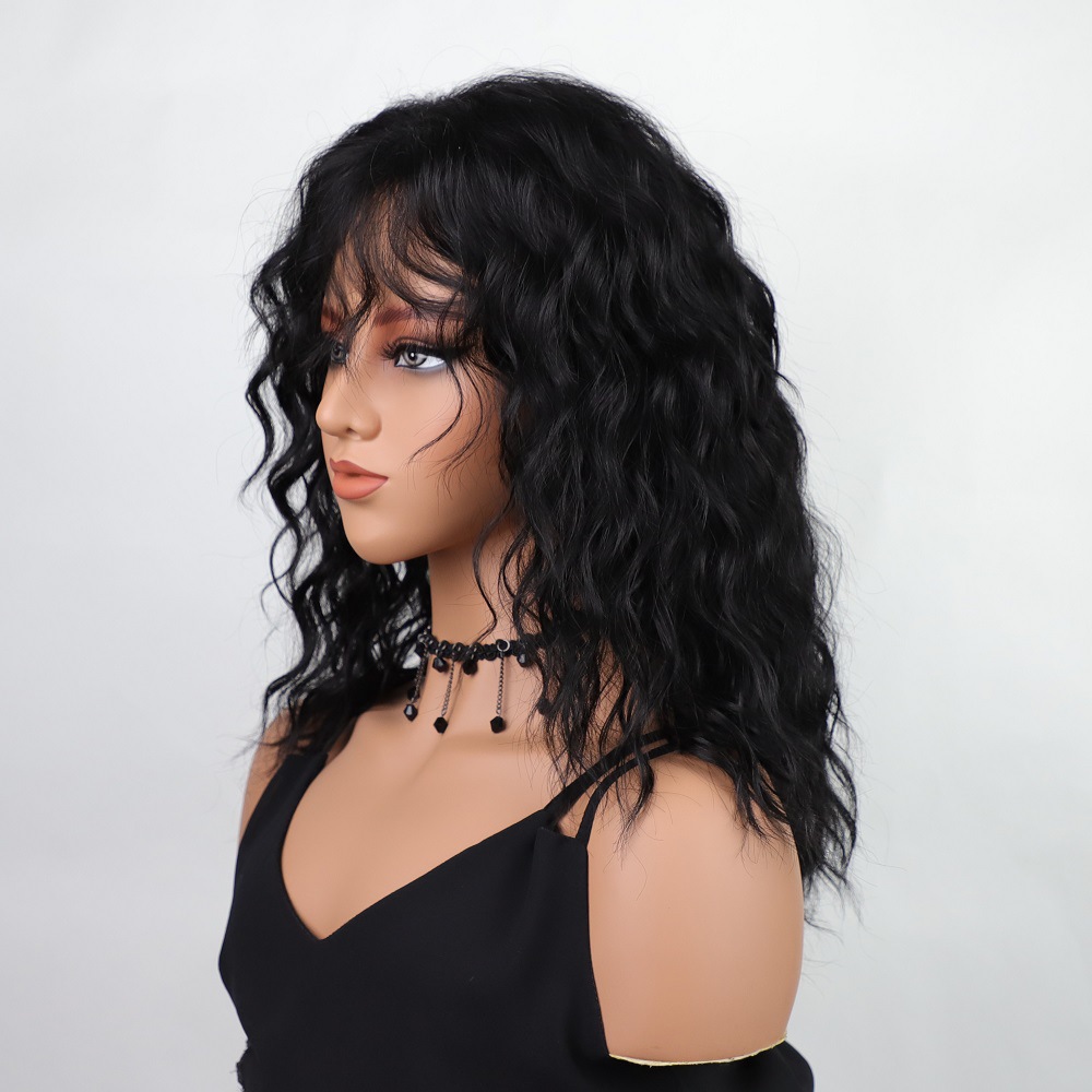 Wig women's fashionable fluffy wavy long curly hair