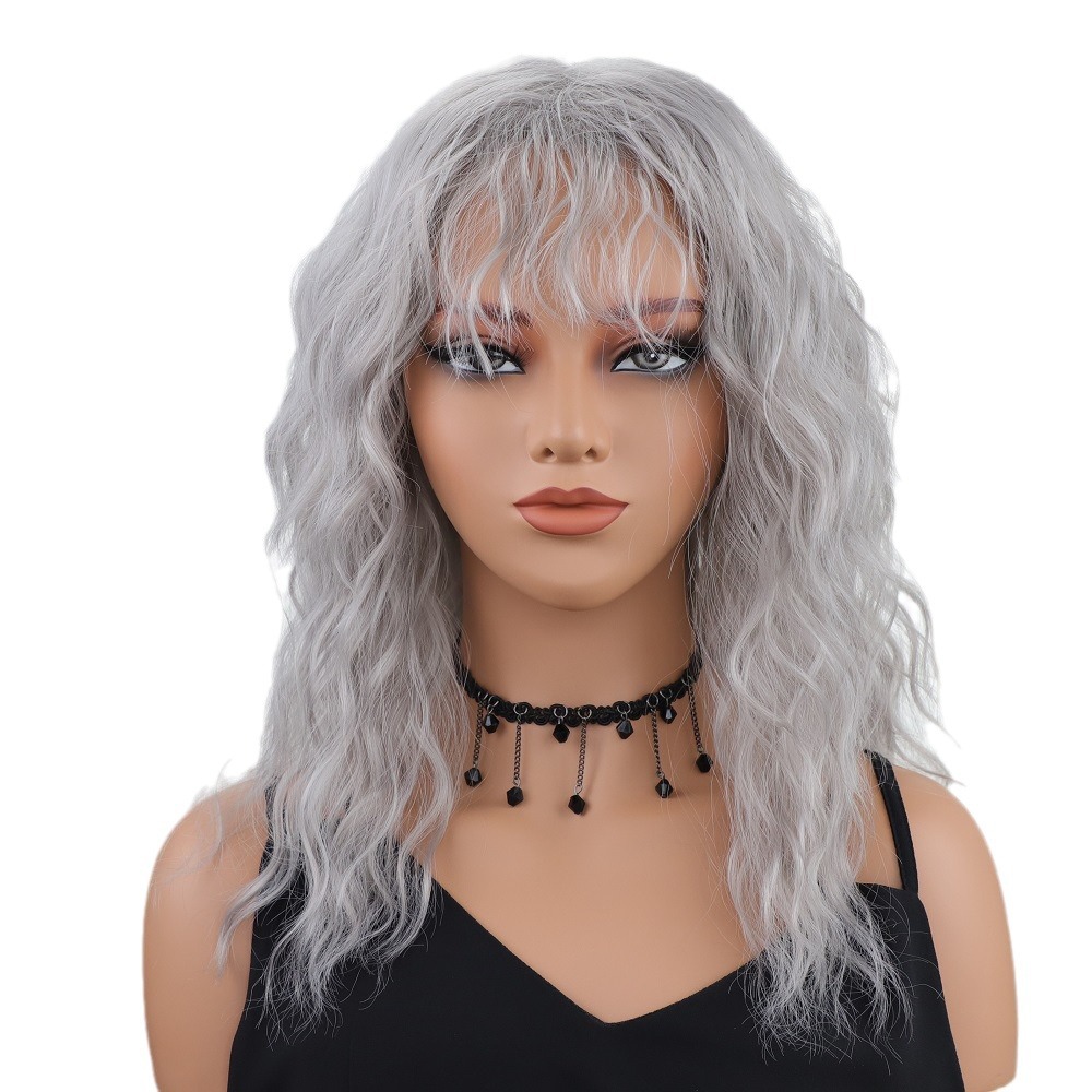 Wig women's fashionable fluffy wavy long curly hair