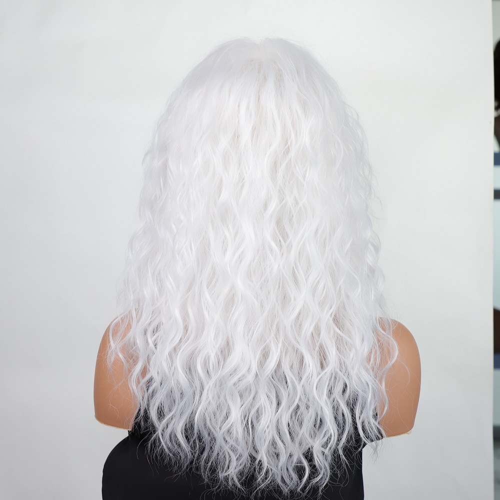 Wig women's fashionable fluffy wavy long curly hair