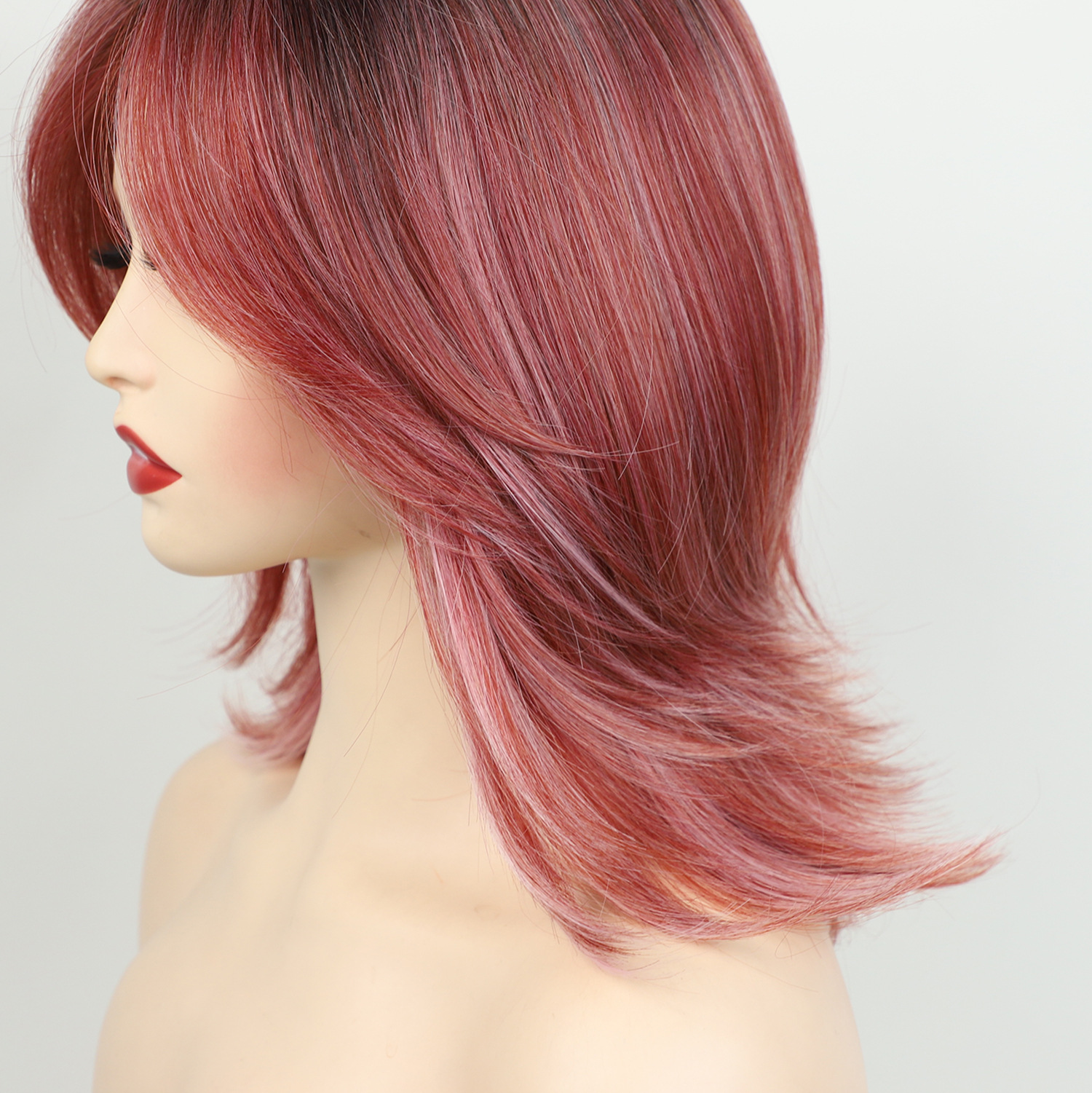 Women's wig, headband, synthetic fiber