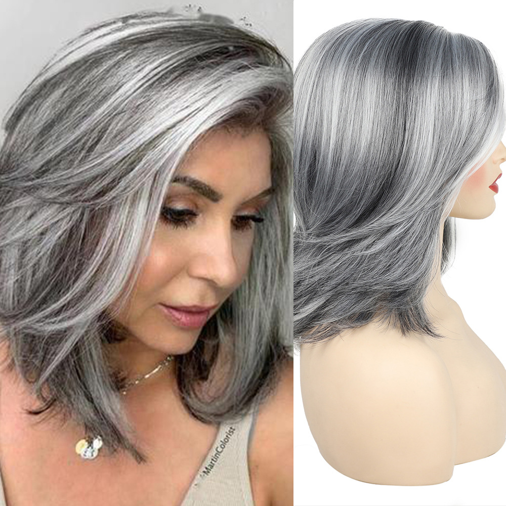 Women's wig, headband, synthetic fiber