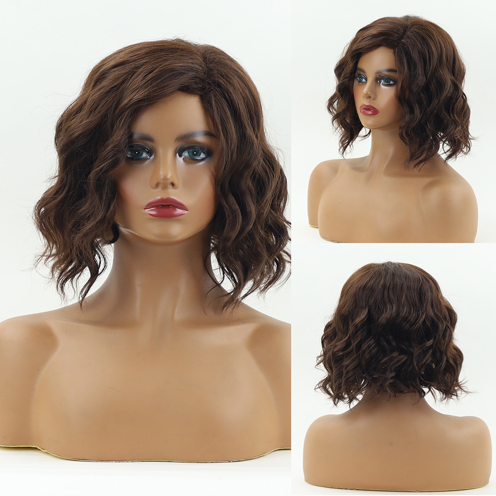 Women's wig dyed medium long curly hair