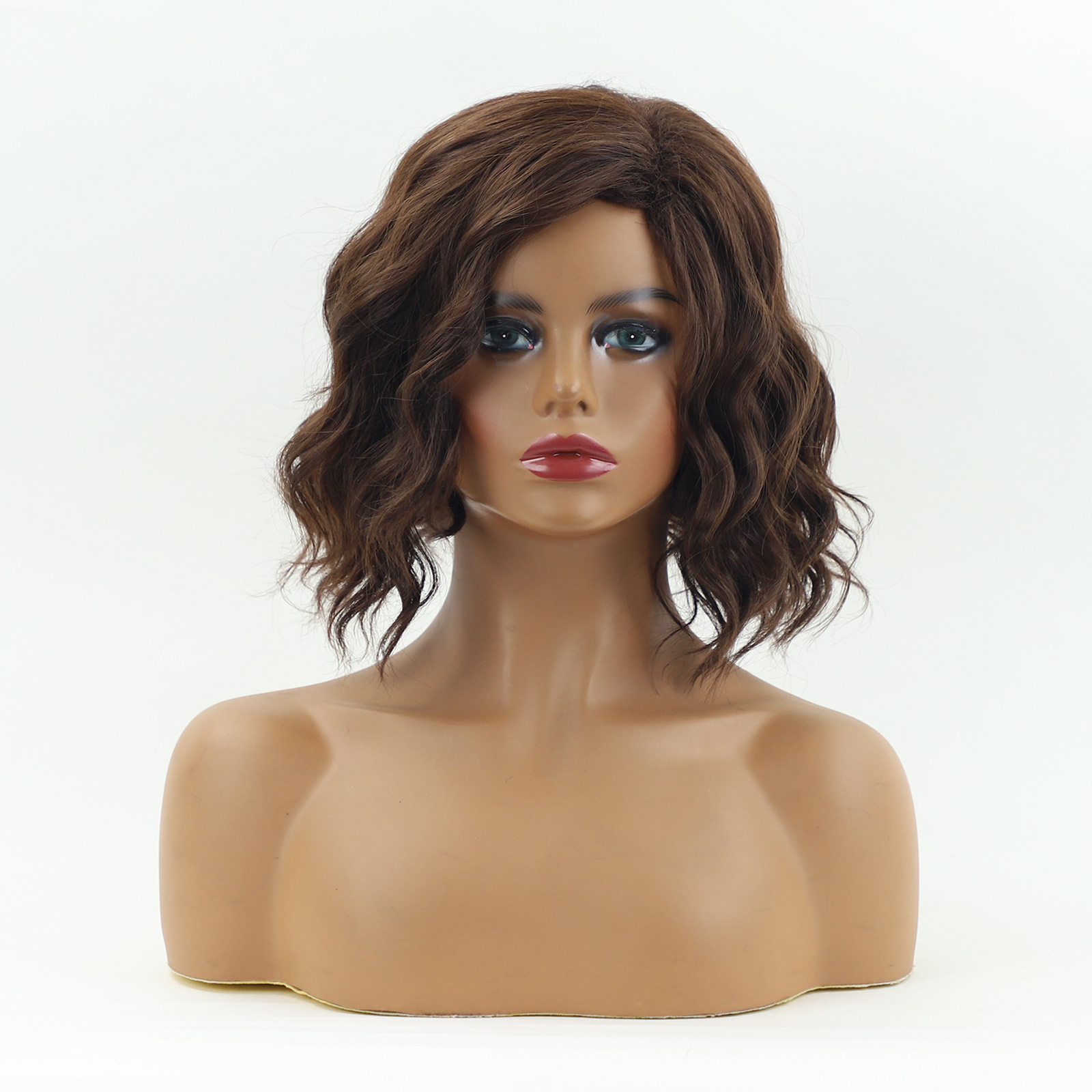 Women's wig dyed medium long curly hair