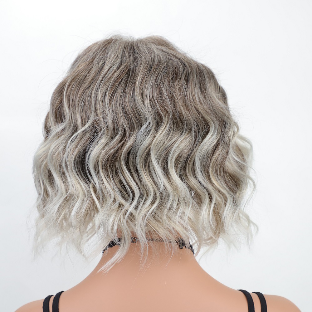 Women's wig dyed medium long curly hair