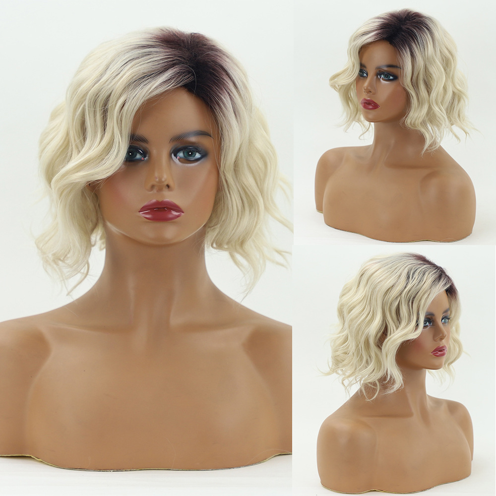 Women's wig dyed medium long curly hair