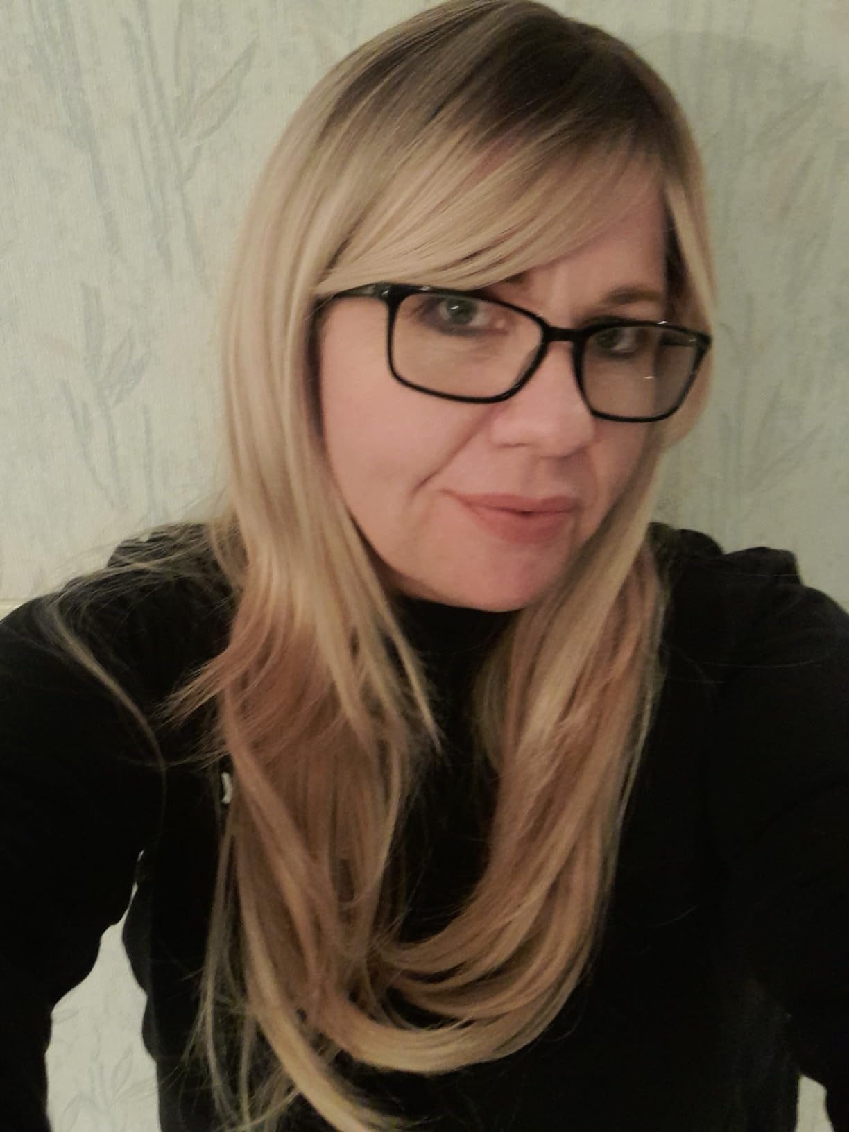 Wig full head blonde hair gradient curly layered short hair review Jen 00