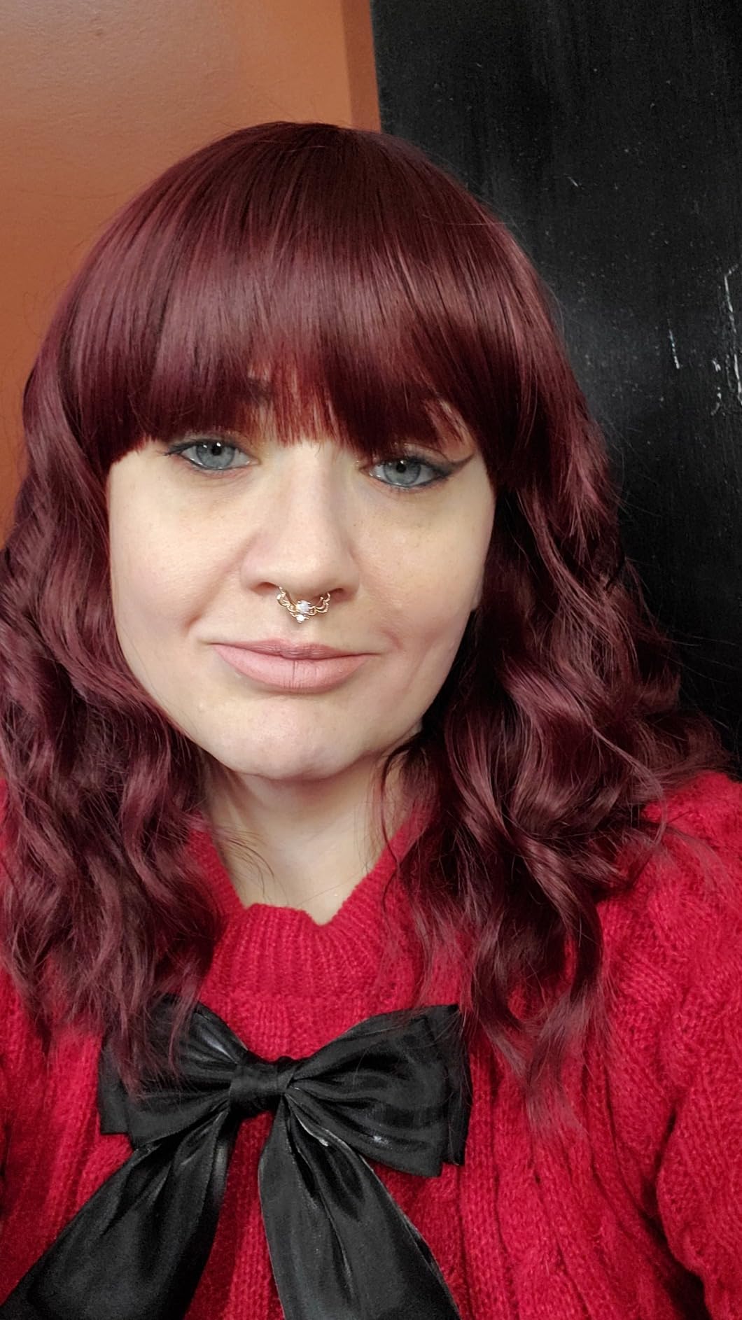 Bangs, wigs, curly hair, water ripples, fluffy review Monica 00