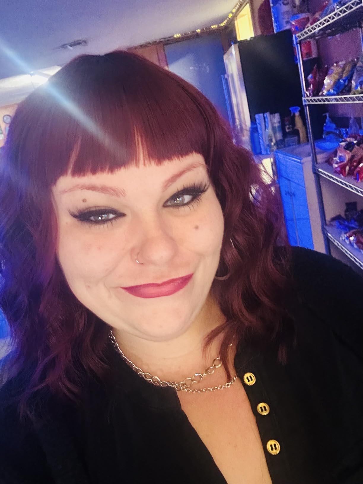 Bangs, wigs, curly hair, water ripples, fluffy review Juliann 00