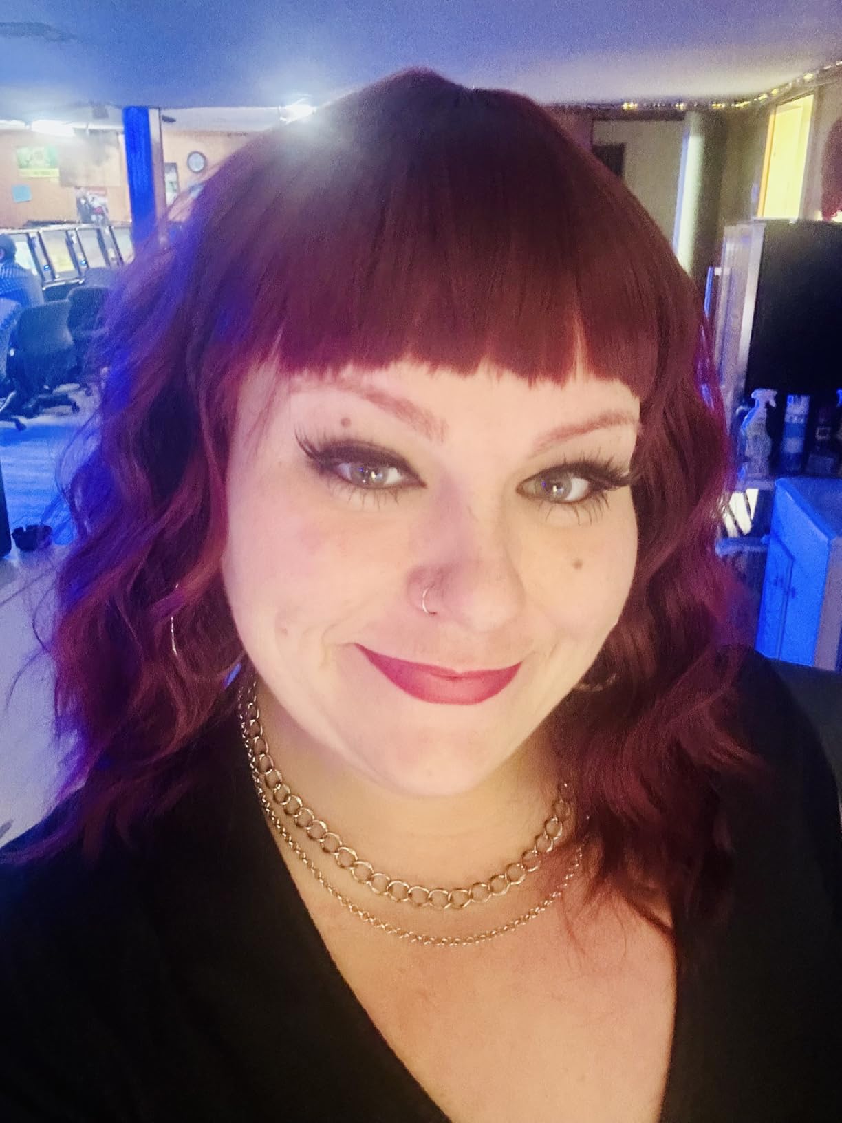 Bangs, wigs, curly hair, water ripples, fluffy review Juliann 01