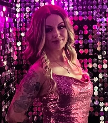 Gradual mid split, medium long hair, long waves review Amber 01