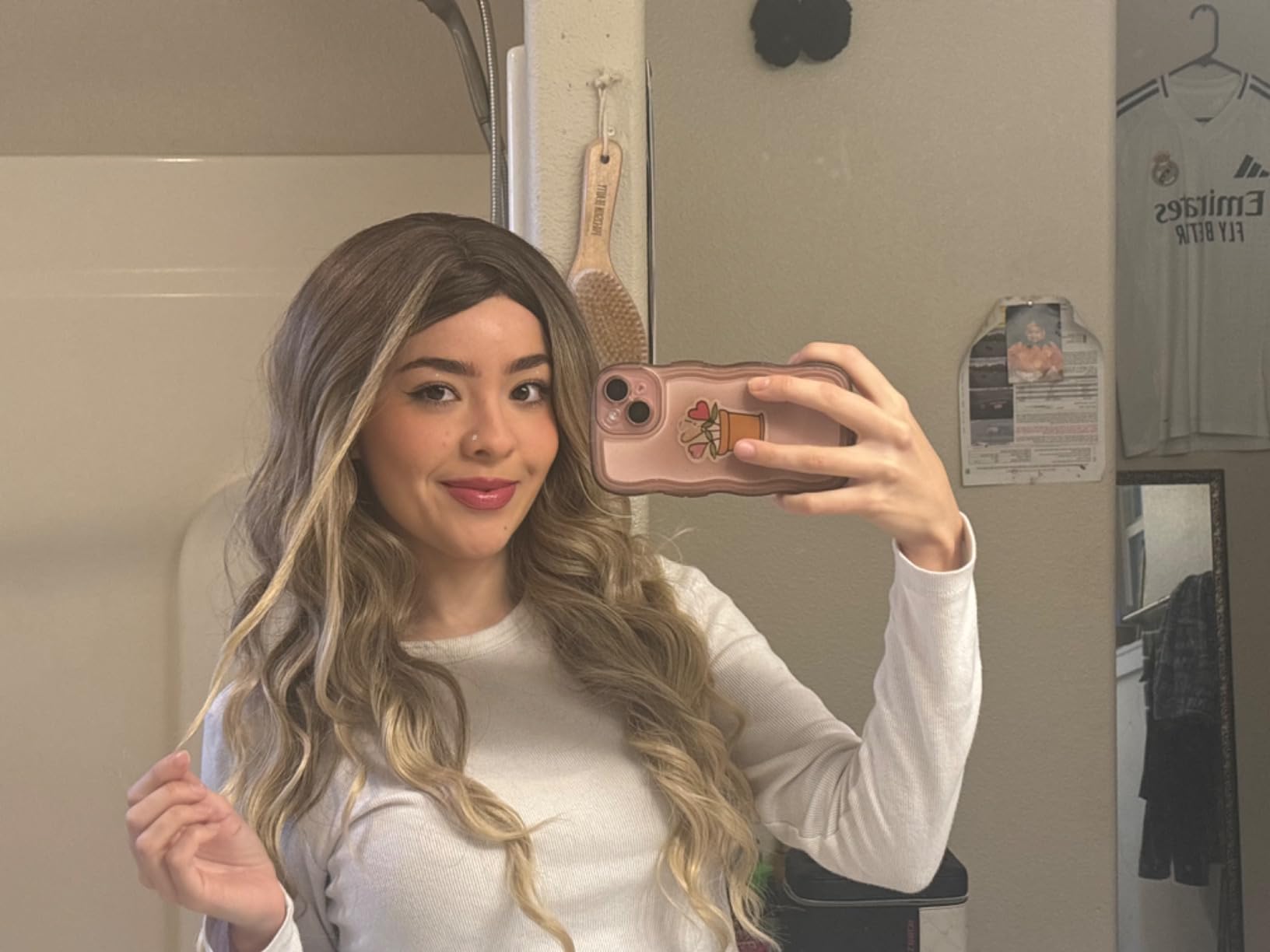 Gradual mid split, medium long hair, long waves review A 00