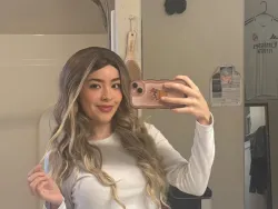 Gradual mid split, medium long hair, long waves review A 01