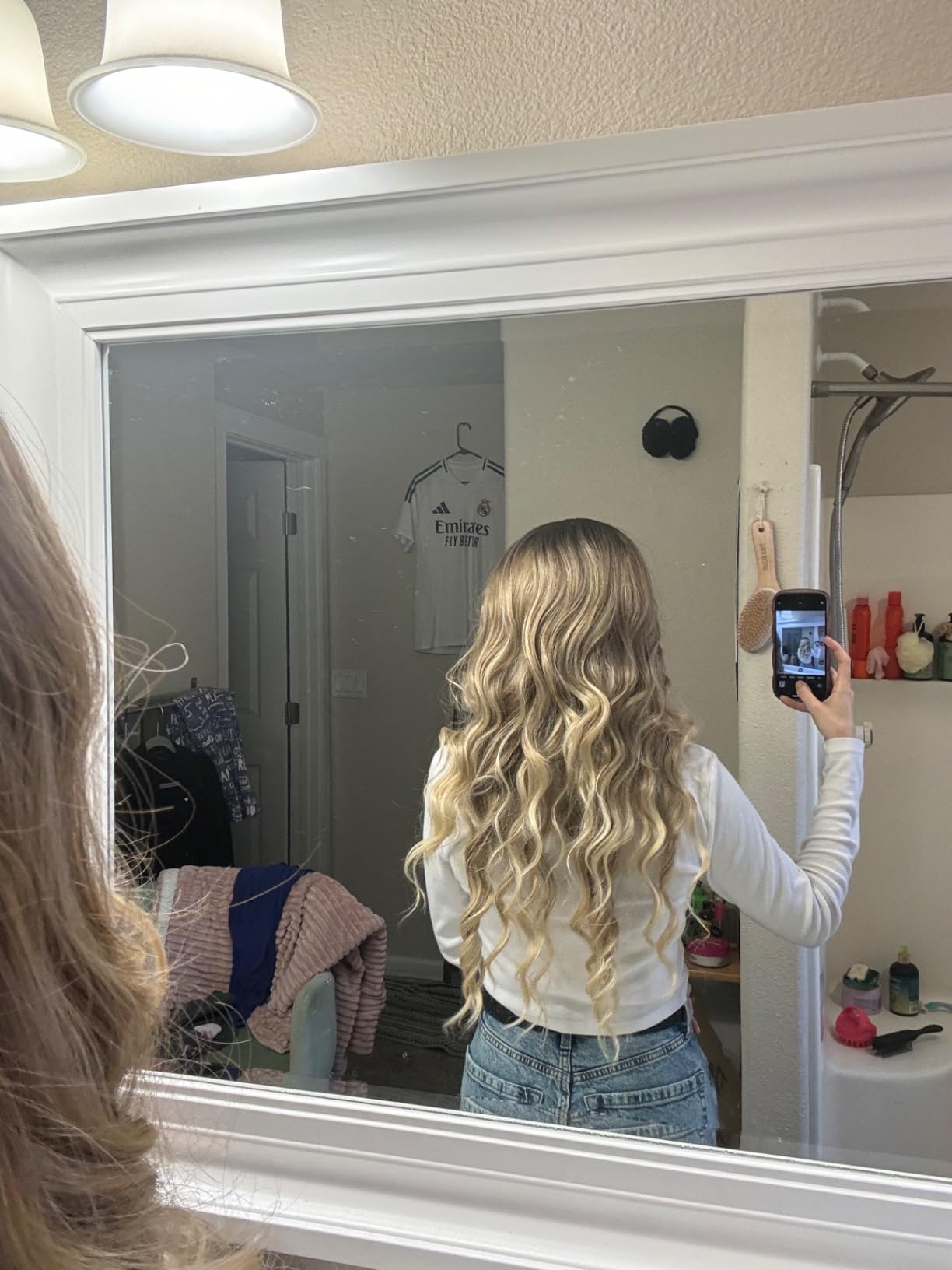 Gradual mid split, medium long hair, long waves review A 03