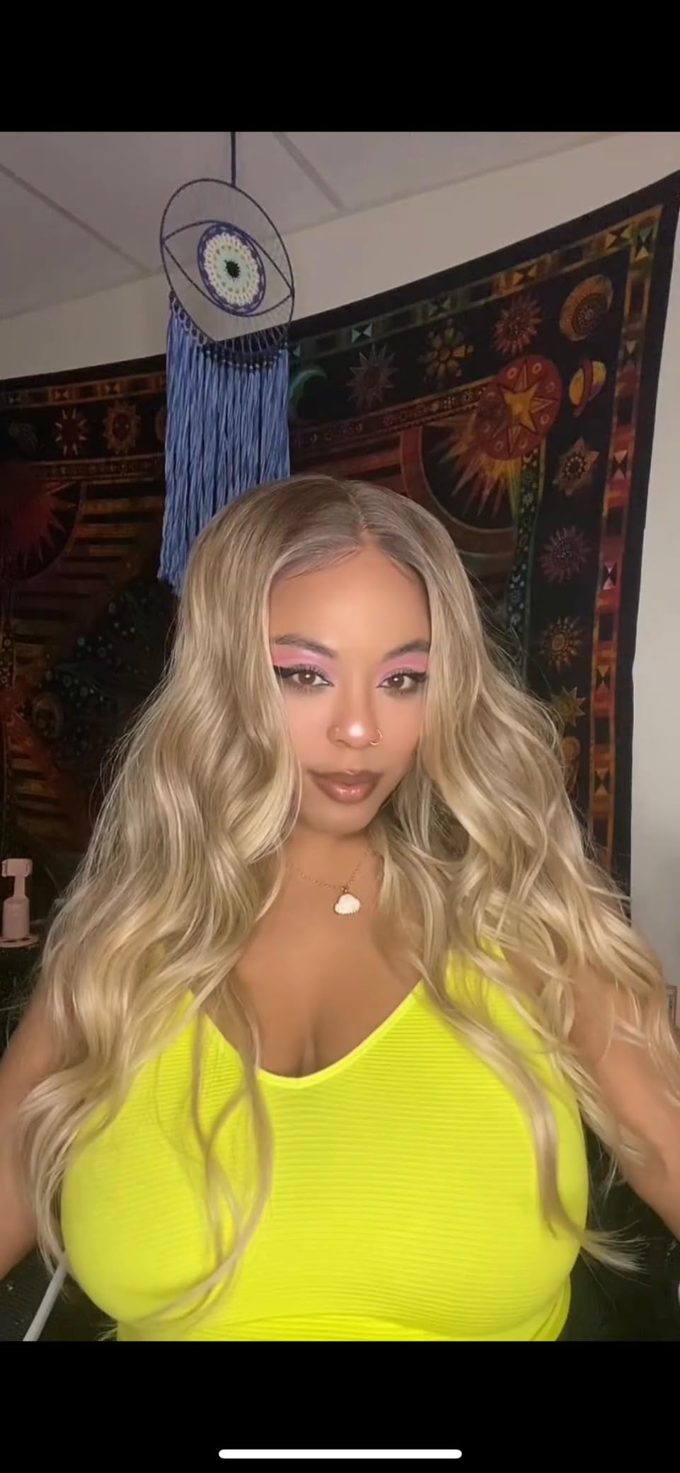 Gradual mid split, medium long hair, long waves review Zcoria 01