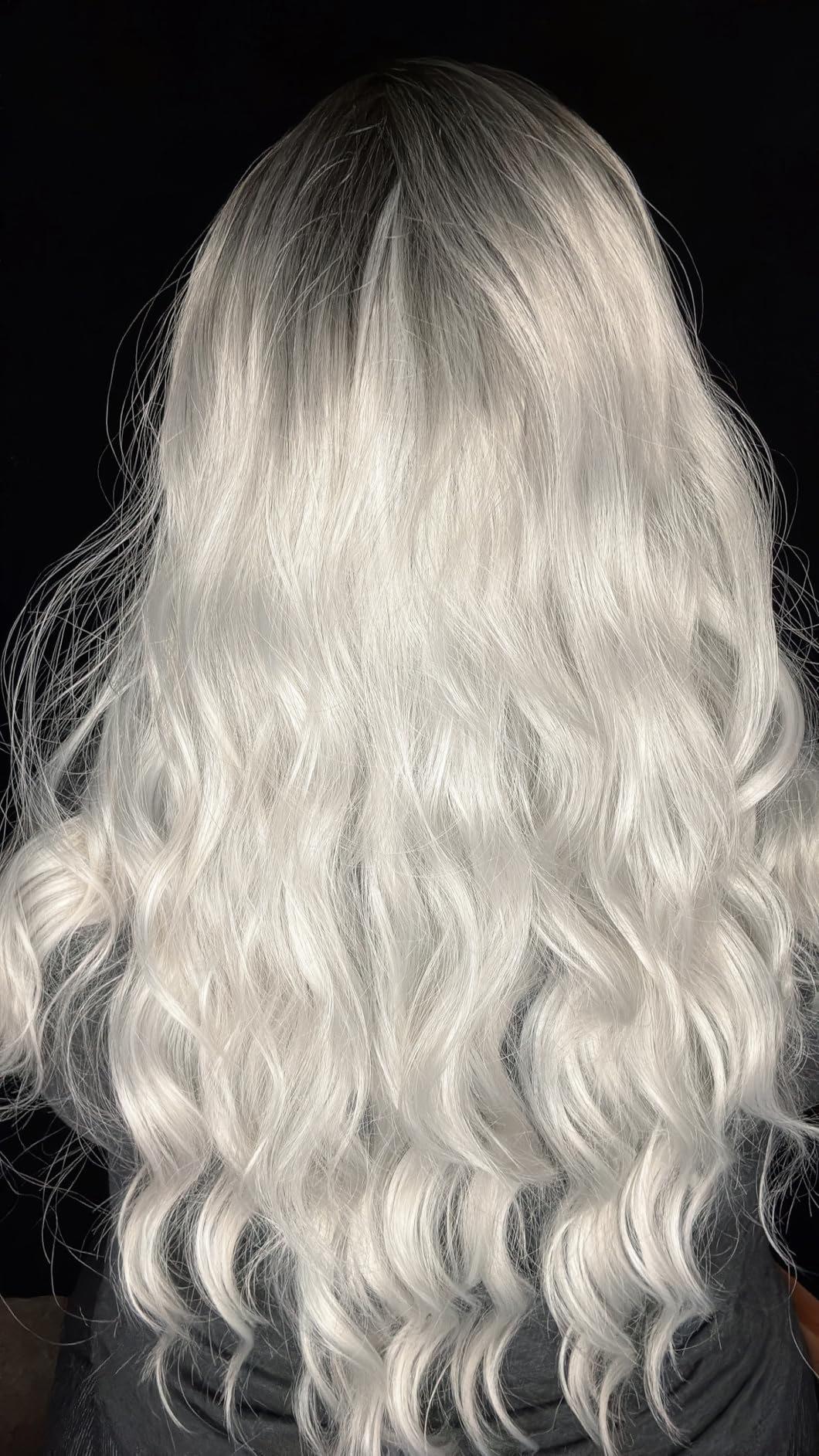 Gradient colored long hair, split long curly hair review Nicholas Hunter 02