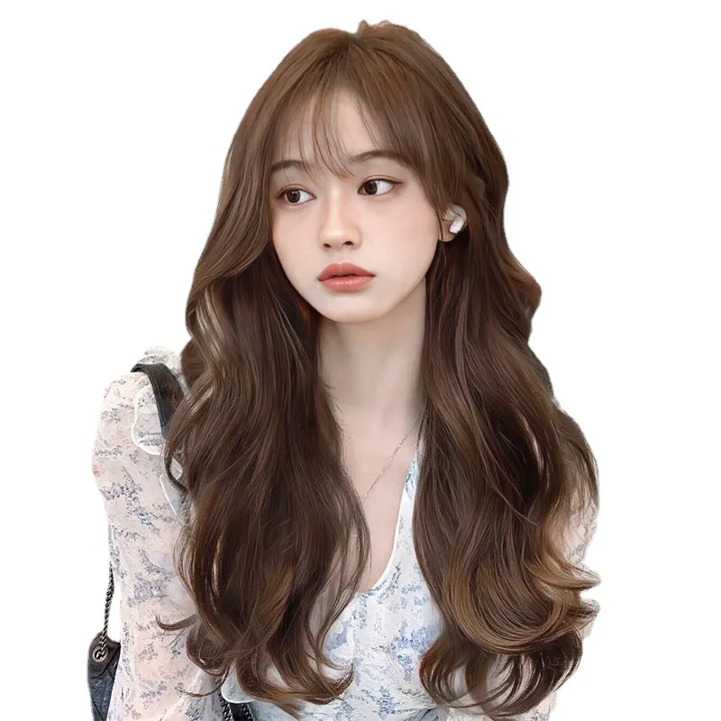 Long curly air bangs fashion big waves,wig