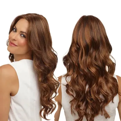 Curly hair with medium parting,wig 01