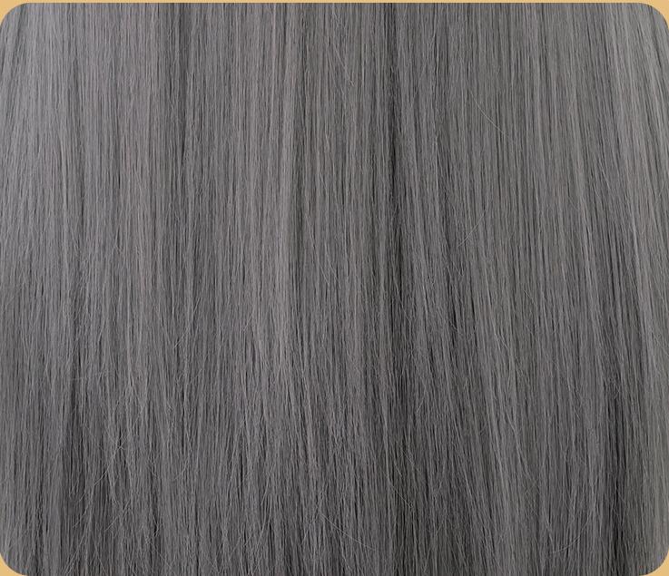 Bangs silver grey dyed long hair wig