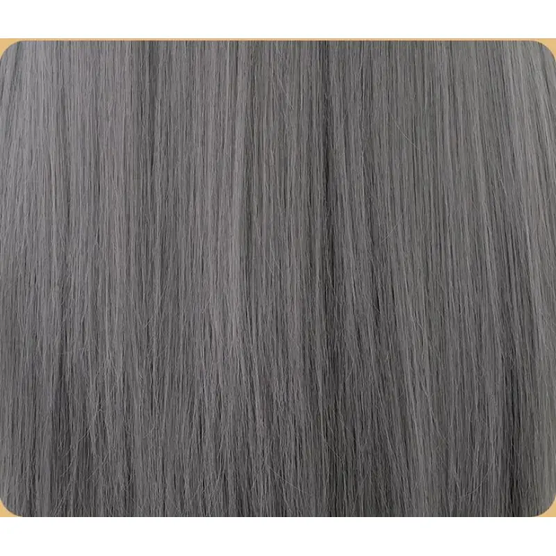Bangs silver grey dyed long hair wig