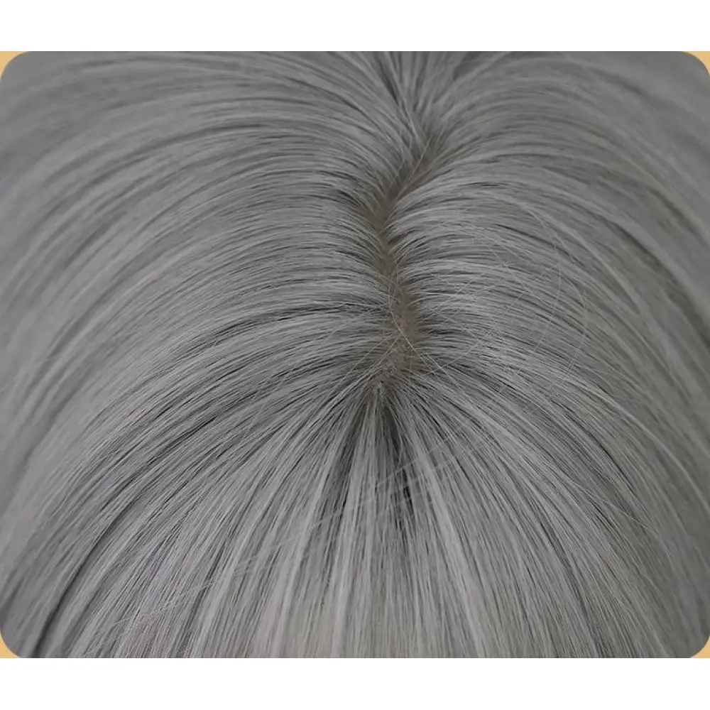 Bangs silver grey dyed long hair wig